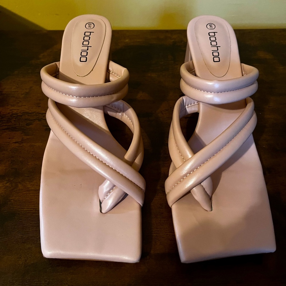 Mauve square toe chunky heel mule ! Brand new !